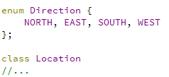 An enum defining the four cardinal directions