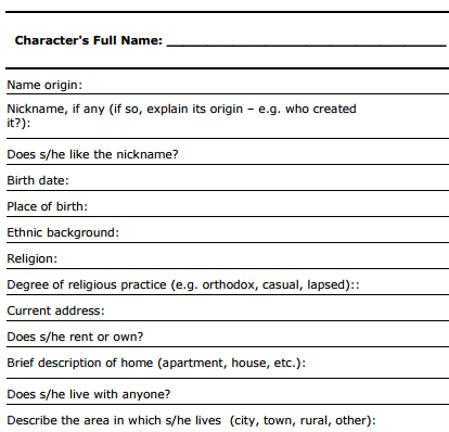 Character Sheet