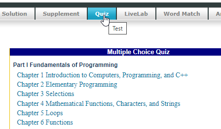 Sample quiz questions