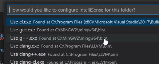 Choose the installed C++ compiler
