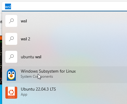 Open Ubuntu from the Start menu